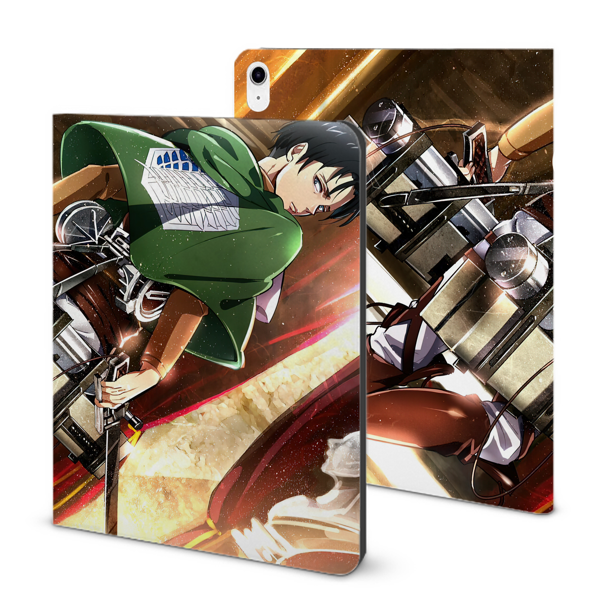 （画像用） 進撃の巨人 Attack on Titan IPad ケース ブック型 PUレザー TPU 耐衝撃 軽量 薄型 ペン収納なし 全面保護 IPad 各モデル対応